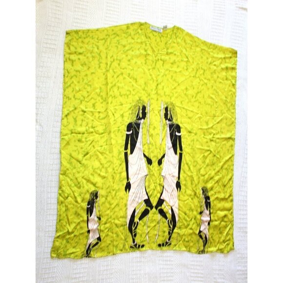 Jessica Taylor Women Maasai Tribal Pattern Kimono Sleeve Kaftan Dress One Size - Picture 8 of 9